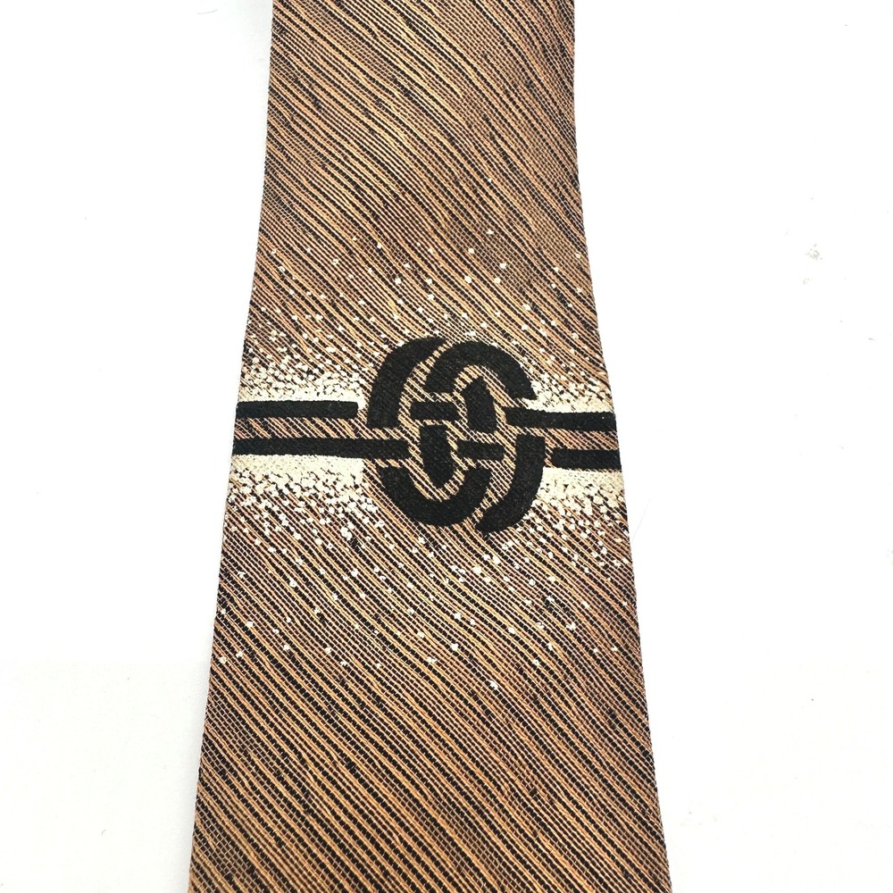 Vintage 50s Luka Atomic Mid Century Mod Mad Men Brown Skinny Square Retro Tie